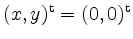 $ (x,y)^\mathrm{t} = (0,0)^\mathrm{t}$