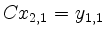 $ C x_{2,1} = y_{1,1}$
