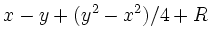 $\displaystyle x-y+(y^2-x^2)/4 +R$