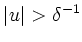 $\displaystyle \vert u\vert>\delta^{-1}
$