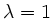$ \lambda=1$