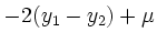 $\displaystyle -2(y_1-y_2) +\mu$