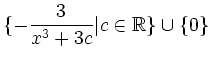 $\displaystyle \{-\frac{3}{x^3+3c} \vert c\in \mathbb{R}\} \cup \{0\}
$