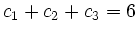 $\displaystyle c_1+c_2+c_3 = 6$