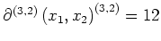 $ \partial^{(3,2)}\left(x_1,x_2\right)^{(3,2)} =12$