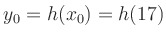 $ y_0 = h(x_0) = h(17)$