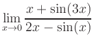 $ \displaystyle{\lim_{x\rightarrow 0}\frac{x+\sin(3x)}{2x-\sin(x)}}$