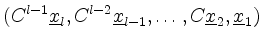 $ (C^{l-1}\underline{x}_l,C^{l-2}\underline{x}_{l-1},\ldots,C\underline{x}_2,\underline{x}_1)$